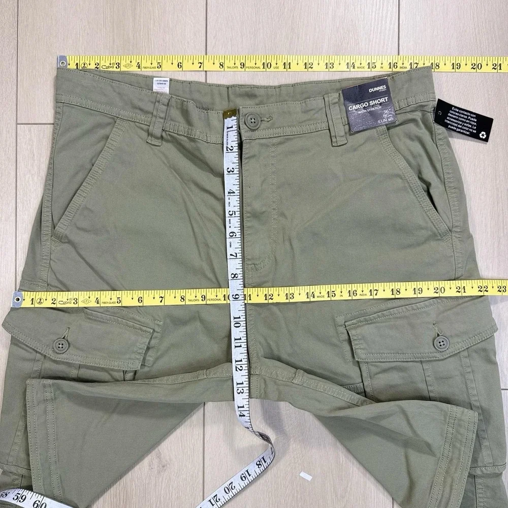 Dunnes Stores Men's Cargo Shorts Khaki Green‎ 36 Stretch Utility Pockets NWT
